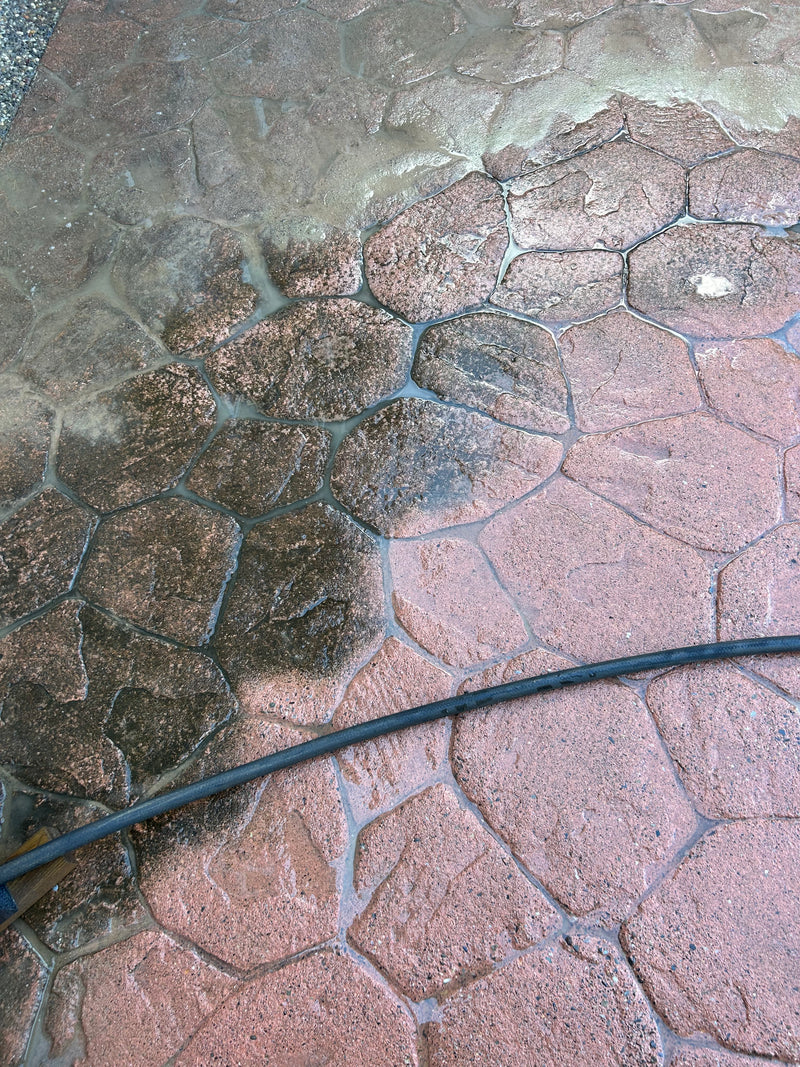 Concrete Patio Sandblasting - Before