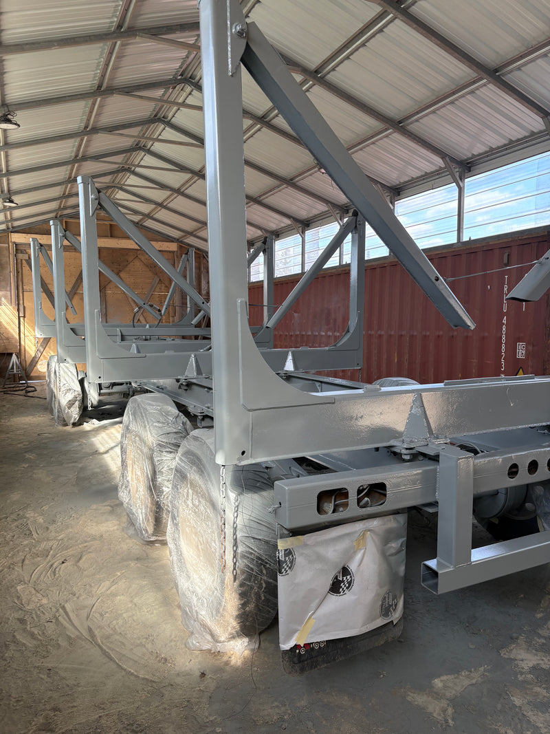Logging Trailer Sandblasting  Restoration - Before